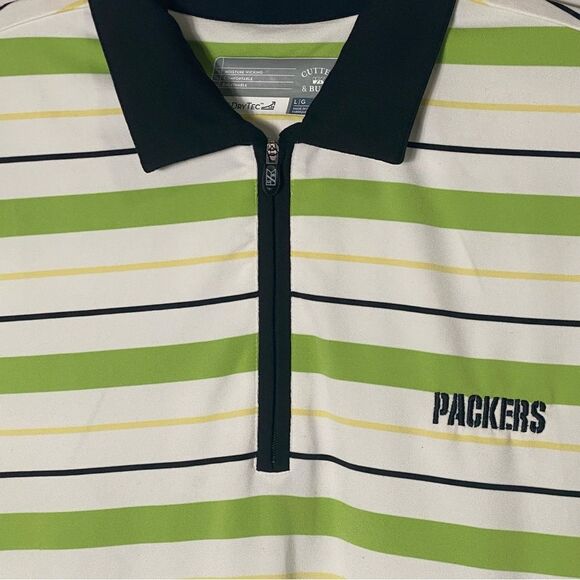 Cutter & Buck Green Bay Packers CB Dry Tec Striped Polo Shirt Men's Size Large - Picture 14 of 16